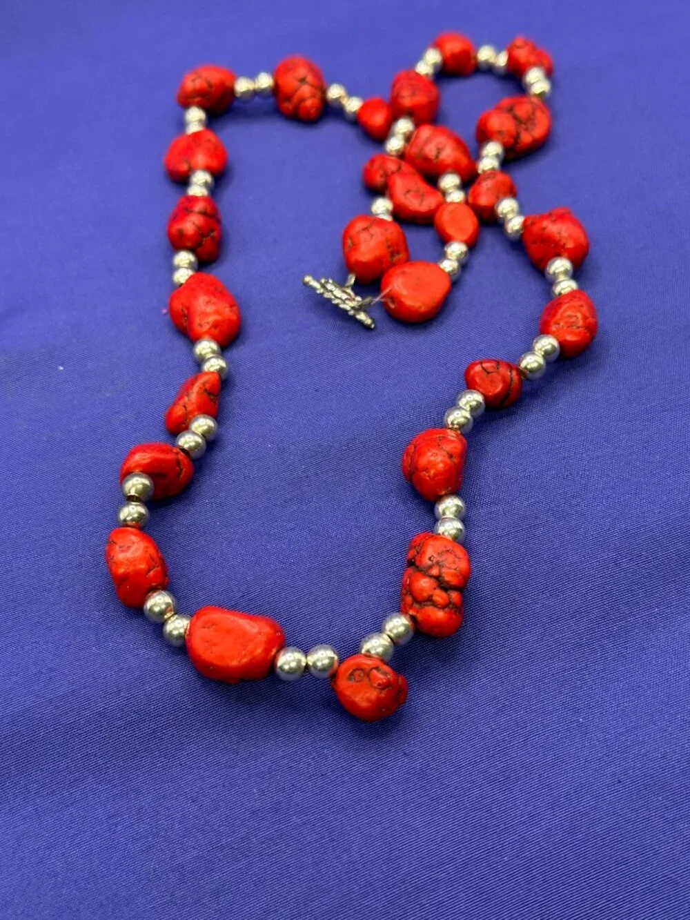 Red Nugget Natural Stone Necklace